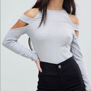 ASOS PETITE Top with Cutout Detail and High Neck